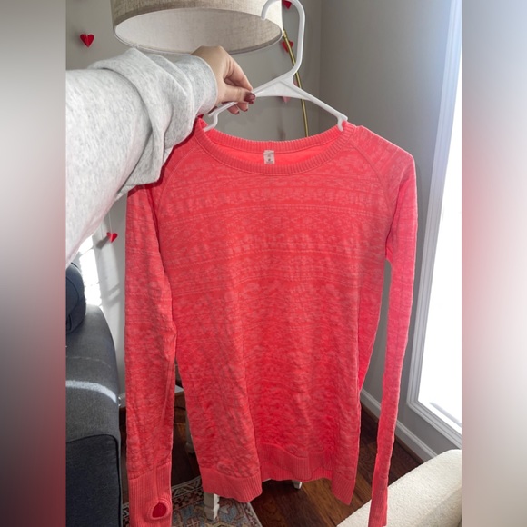 COPY - Lululemon Rest Less Pullover in Electric Coral Size 10 - Picture 4 of 6